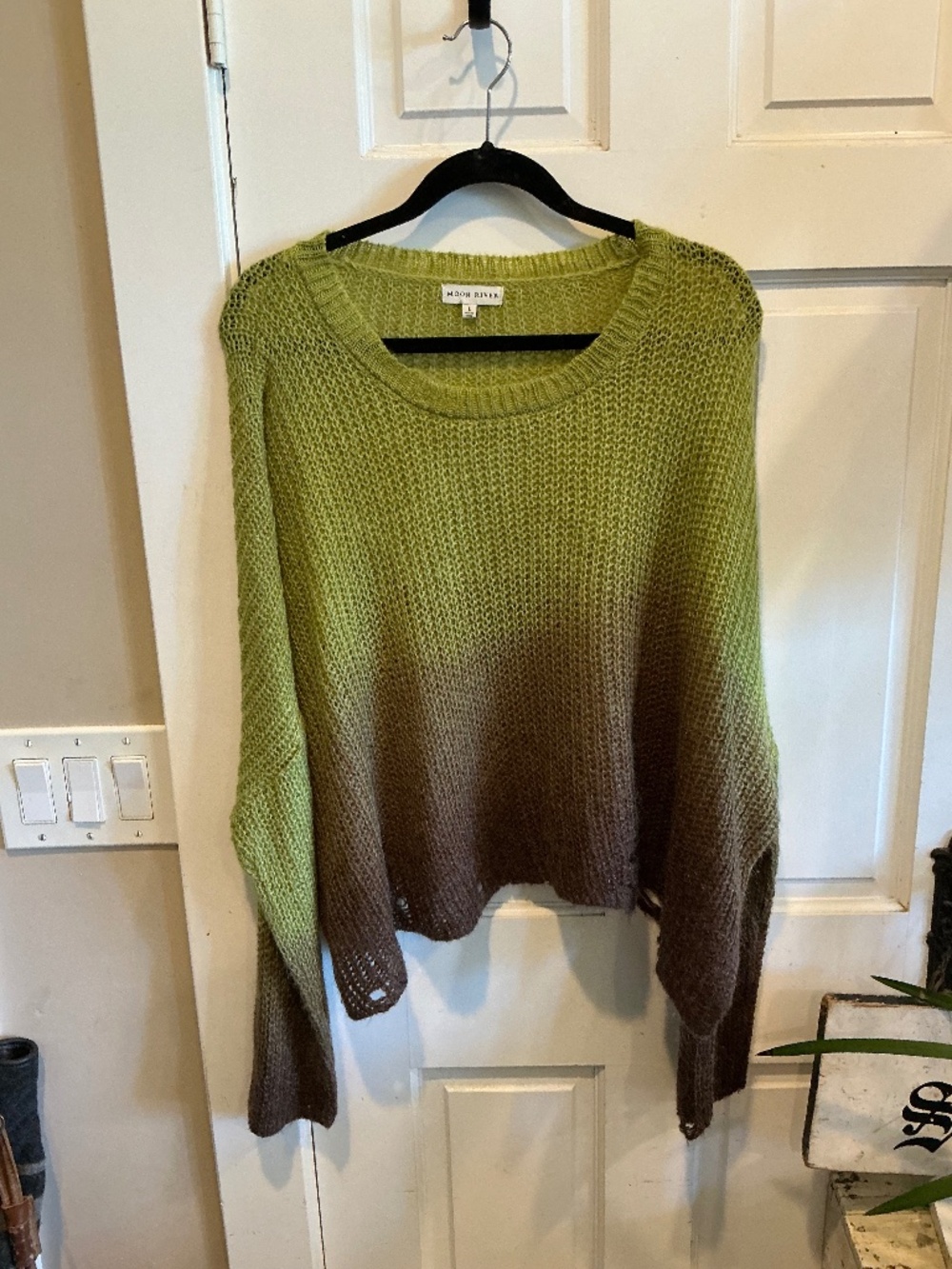 Moon River pullover sweater two tone dye dipped in size large!